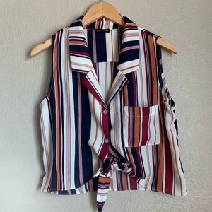 Button Up Tied Blouse